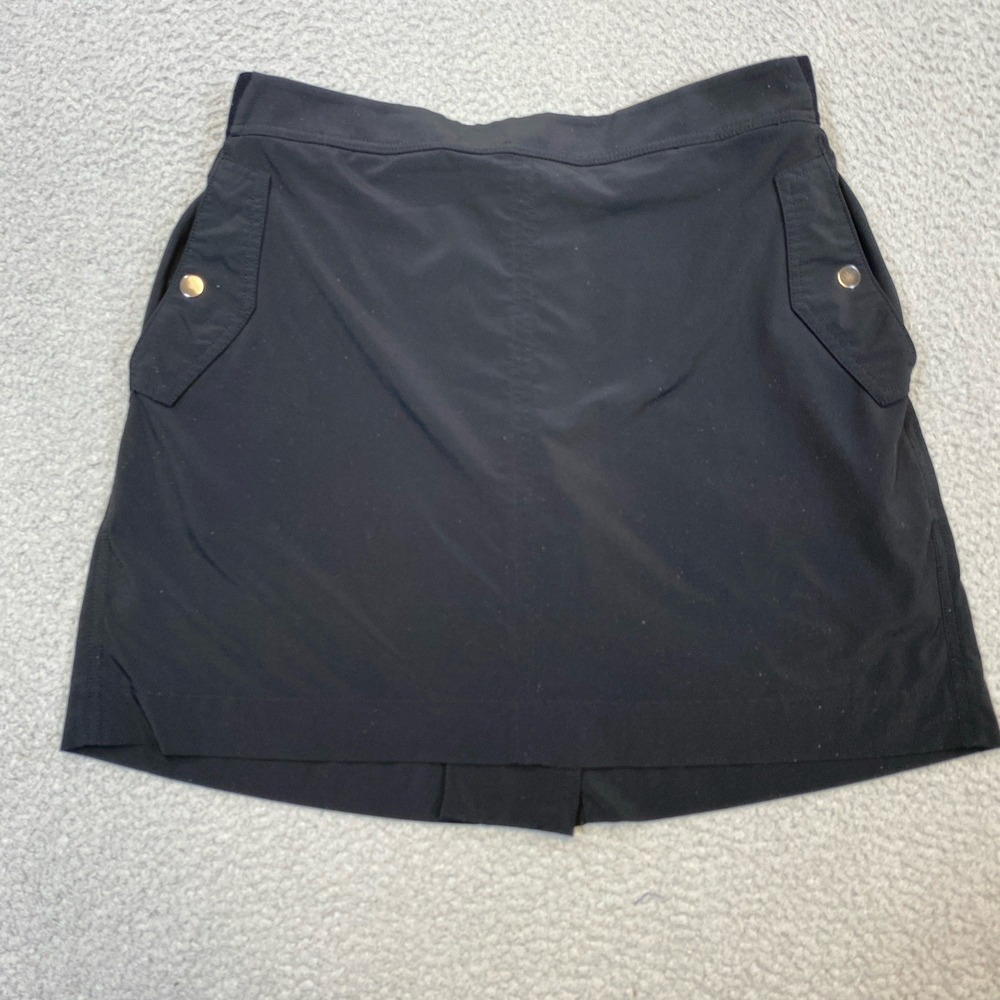 Athleta Vienna Cargo Skort Womens 16 Black Stretch Skirt Tennis Golf PickleBall